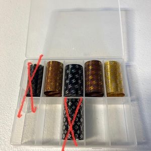 Luxury Nail Foils Rolls 4 Pc & container